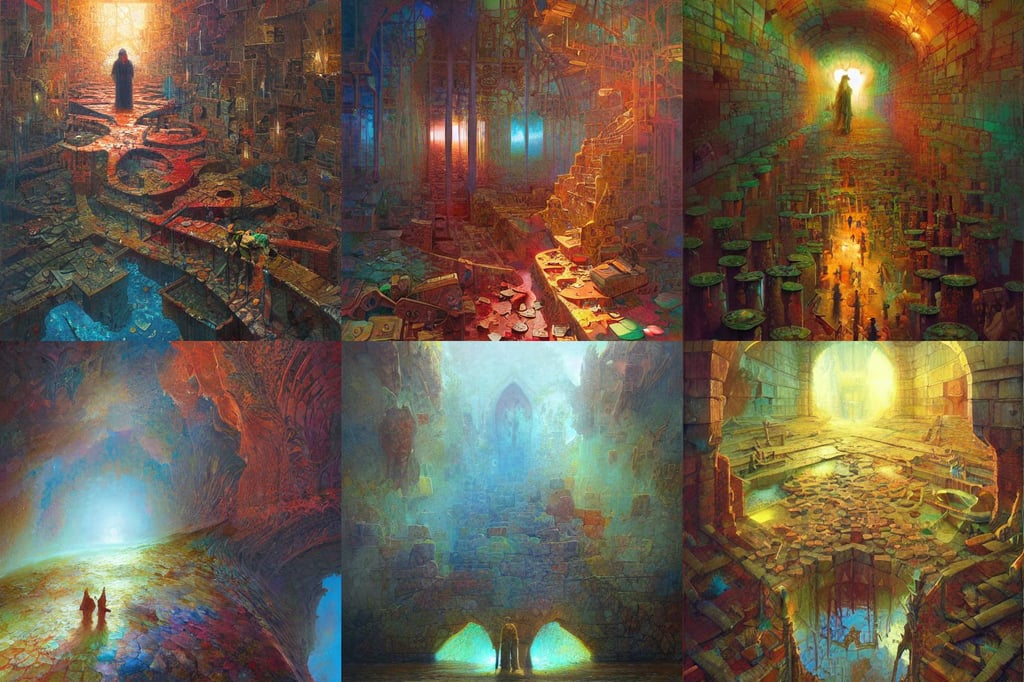 Prismatic delusion by Marc Simonetti and Jeffrey Smith, oil on canvas