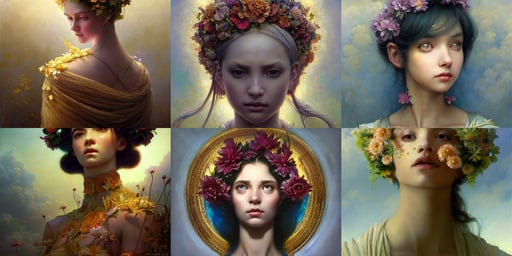 a flower goddess, extremely hyperdetailed, the golden ratio, painted by artgerm and tom bagshaw, Claymore, realistic shaded lighting poster by greg rutkowski, disturbing, painting in style of krenz cushart ilya kuvshinov kyoani, image overlays, by Viktor Antonov, large obsidian chunks, made by ivan aivazovsky, Joe Madureira, overlord season 4, cybernetic implants, art by glenn fabry and giger