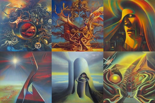 A prog rock album cover by Wojciech Siudmak, oil on canvas