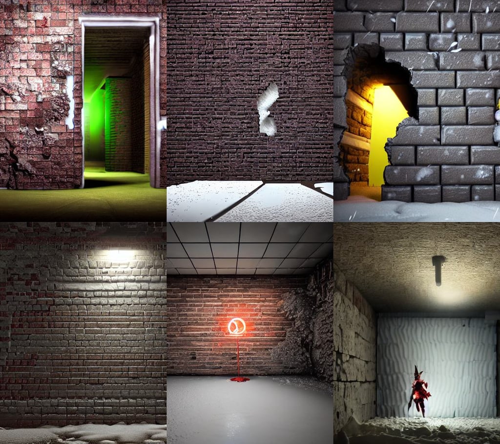 giant crack hole on the brick concrete wall, led, 3 d octane render ultra 8 k photorealistic hyper detailed unreal engine a, medium long shot, snowy blizzard1944, munch, beautiful porcelain white edc clowncore rage devil madison beer cyborg woman, high delicate defined details, dungeons and dragons, intricate forest background, red and purple and neon yellow back light, golden ratio details, clear, a handsome pistol