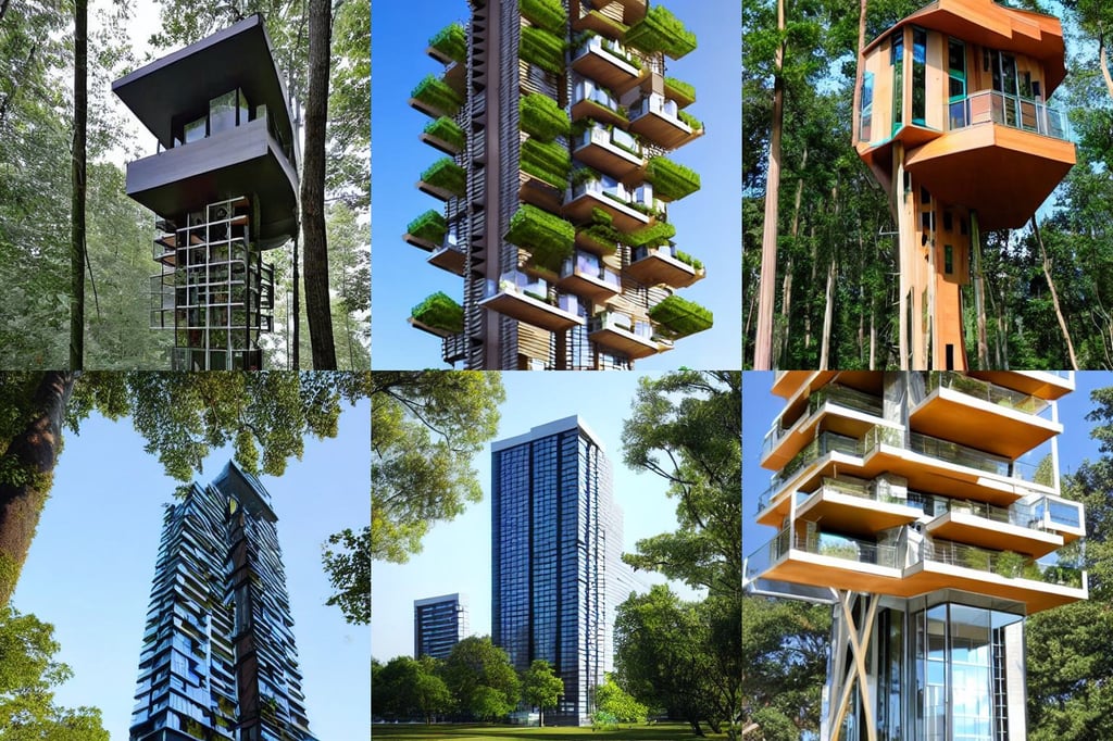 Modern treehouse skyscraper