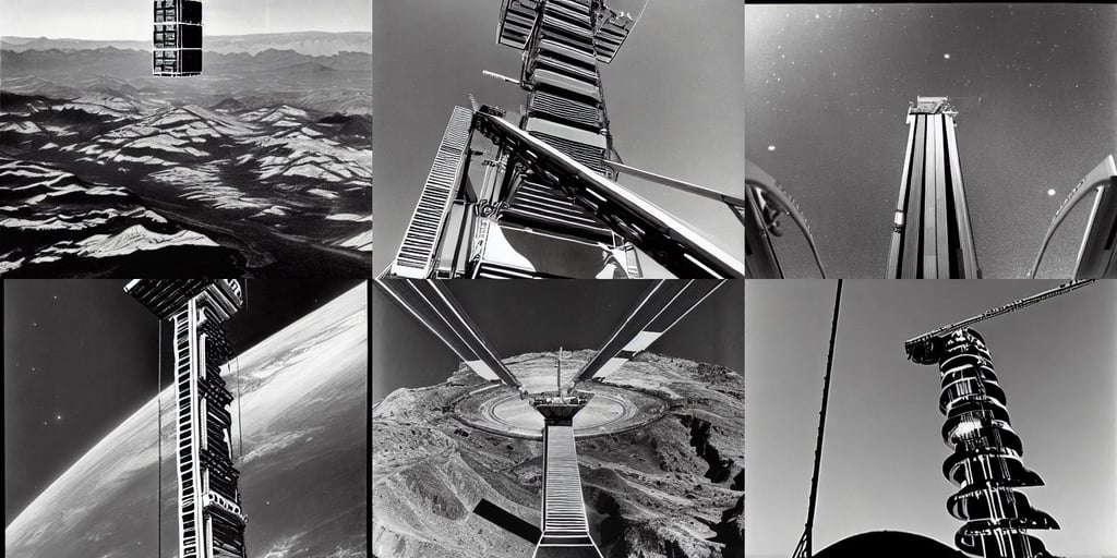 A space elevator by Ansel Adams