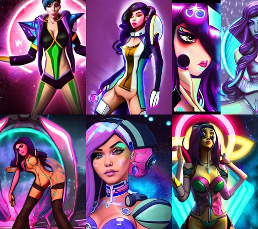 madison beer a an intergalactic popstar, lot of head, concept art from the game borderlands, anime key visual, clint cearley, how to draw, Behance., ethereal rainbow nimbus, grenade explosion, d. va from overwatch by artstation trending