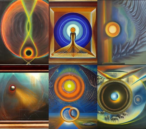 The vision of the ophanim by Wojciech Siudmak, oil on canvas