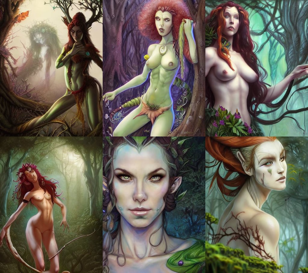 marisha ray as a dryad, movie still. featured on cg society., HD semirealistic anime CG concept art digital painting of a self transforming machine elf, traditional ink, smirking deviously, in the style of peter mohrbacher, art by artgerm and greg rutkowski and alphonse muchan, beth cavener