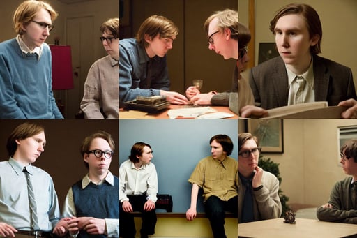 character study of paul dano and todd solondz, very highly detailed, evening time