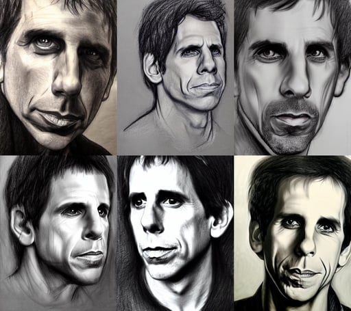 ben stiller portrait, semi-transparent, detailed charcoal sketch, default pose neutral expression