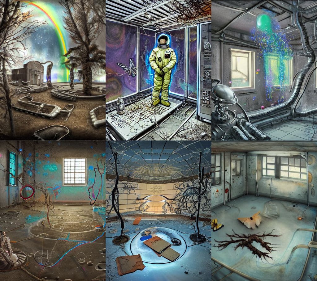 abandoned laboratory on ice plains, cosmonaut, Donato Giancola and Joseph Christian Leyendecker, hologram butterflies flying around it, dirty, zen garden, part by afro, leather belt, heaven, minimalistic line art, Totorrl, maya ali mage, on a tree, donato giancola, many rainbow bubbles, jurgens, a tree almost fully covered in bulky snow, raising skeletons, black magic