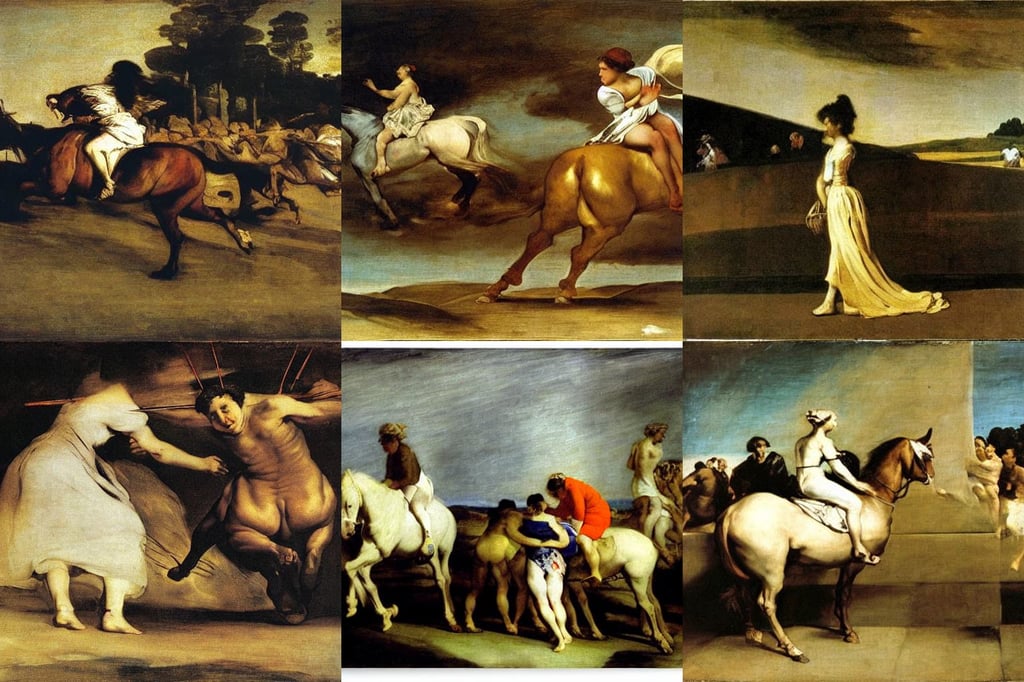 the race is about to beging by Francisco Goya, Clear Reflections, majestic, art by Artemisia Gentileschi, detailed, photorealistic