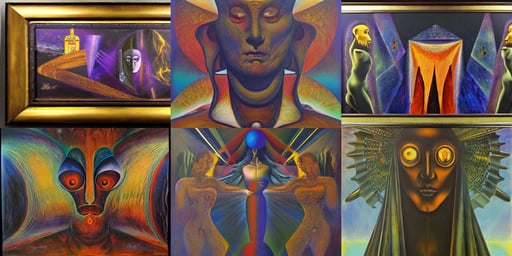 Dark matter by Wojciech Siudmak and Ernst Fuchs, oil on canvas