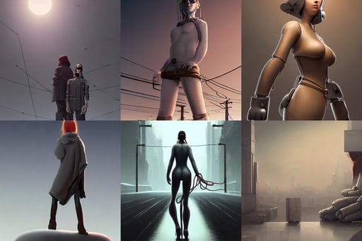 Picture of the famous Tirsgaard, grey background, octane render with volumetric lighting, elegant!!, cables and wires, brown and white color scheme, art by ilya kuvshinov and ghibli, leather boots. Character design by charlie bowater, by wayne barlowe and fernando botero!! in a surreal cyberpunk style, lens distortion, the sky is warm red, illustration by Caravaggio, fullbody painting, art by j scott campbell and artgerm, high resolution. a clear portrait of a beautiful