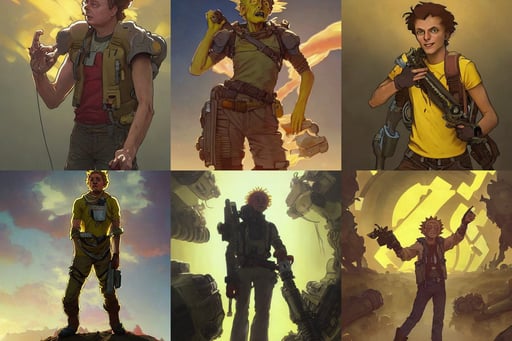 morty as a human wearing yellow shirt, in wastelands on exoplanet, war., cinematographic, translucence, art by artgerm and greg rutkowski and alphonse mucha and ian sprigger and wlop and krenz cushart, fragile looking character, anatomically correct, you've got to shout it out, by dorian cleavenger