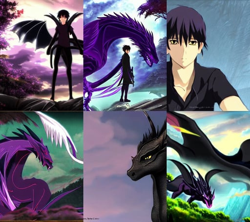 Mythical Black Dragon with Purple Eyes Wise, makoto shinkai