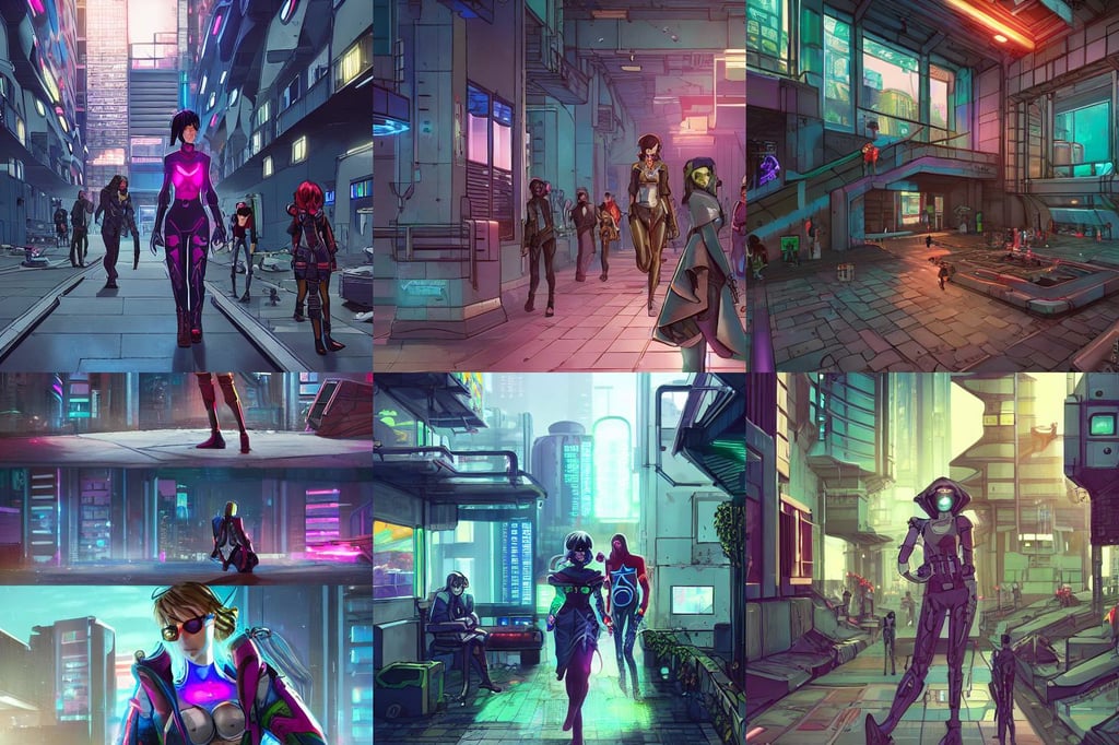 A wide open courtyard in a beautiful, cyberpunk 8 k, in style of Artgerm, artifact - free, 8k detailed, in the style of Drue Langlois, teen titans, tek gear, woodland village, augmented vision