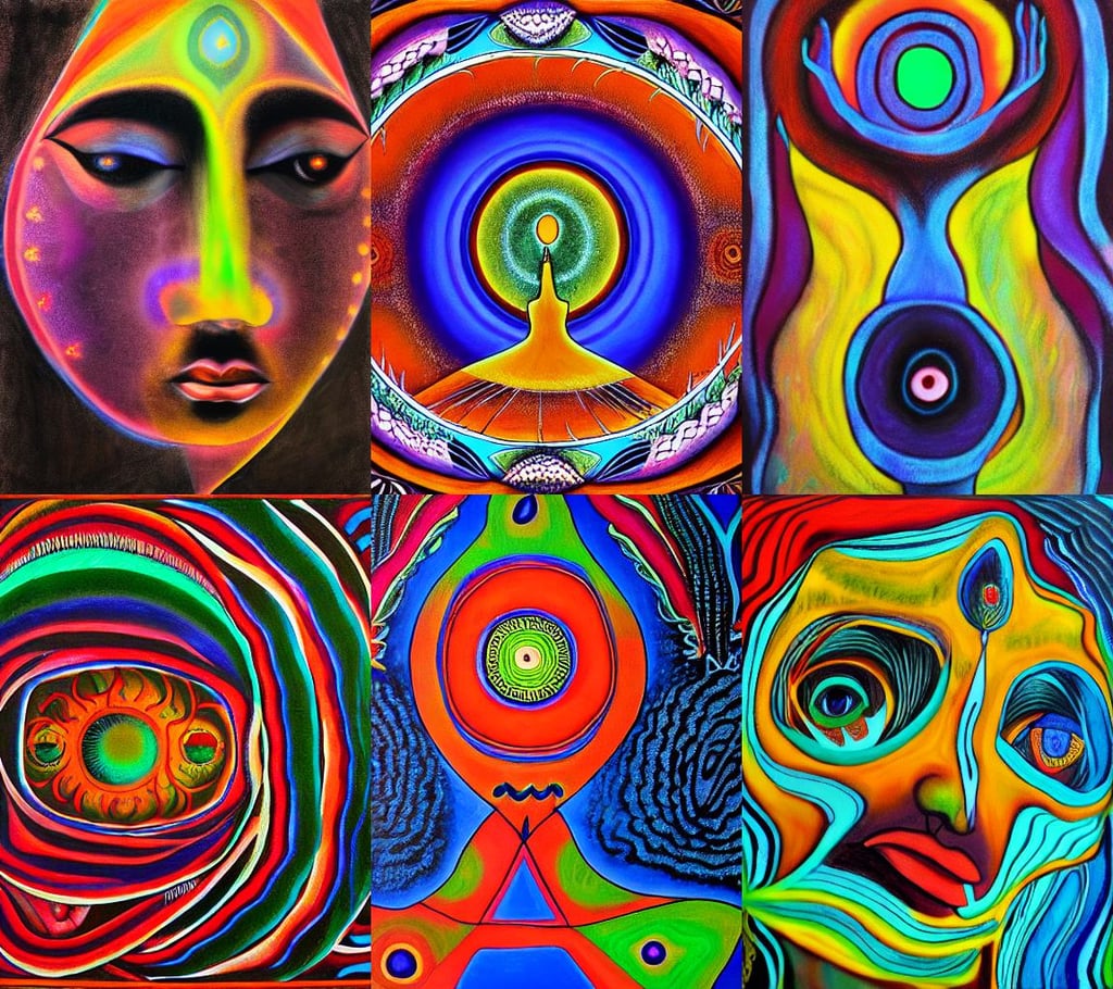 third eye dreamflow by Jahar Dasgupta, tempera