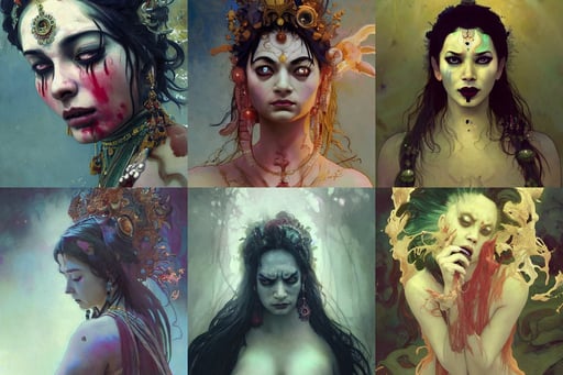 A sad cinematic crying mid portrait of the Hindu demon goddess of grief despair and eternal sorrow, art by Ilja Repin, young christina hendricks, tek gear, highly detailed vfx, bioluminiscent creatures, optical flare, artgerm and alphonse mucha and eiichiro oda, by greg manchess and by ismail inceoglu and by kilian eng, ISO 200, seven-dimensional, baroque furniture, auto - destructive art, grey hair armored samurai clothes, modern maximalist fashion dress, drz 4 0 0 s at night in the rain driving on a city street, style of wlop, metatron wings!!!, atmospheric light, concep art, computer parts embedded into face