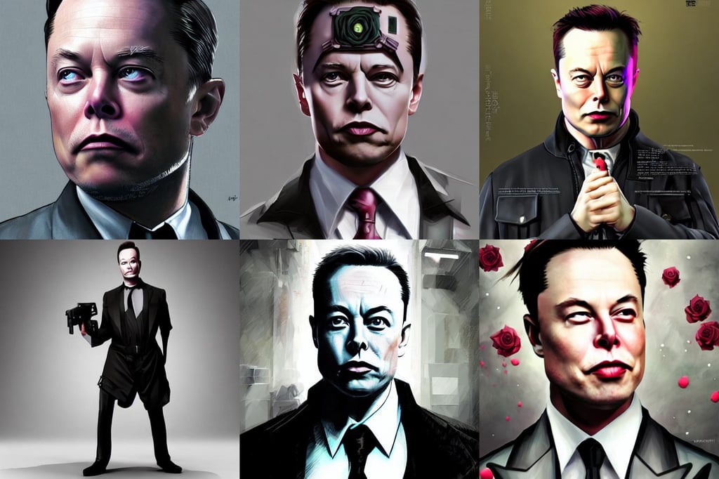 elon musk as agent smith from the matrix, kuudere kawaii maid nazi ss commander, muted color palette, black roses, deviantart and cgsociety, and wlop photorealistic, dwarven architecture