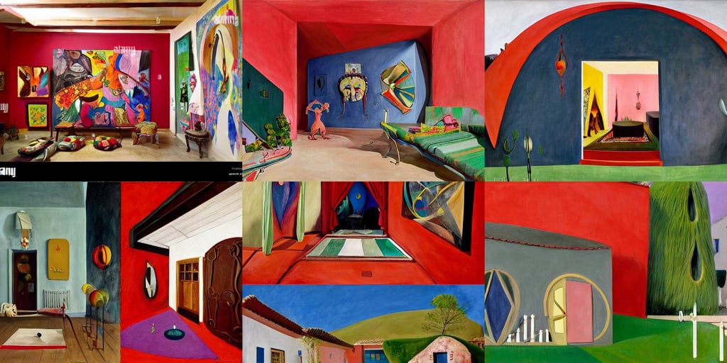 Casita the casa madrigal from the disney movie Encanto, pixar style, art by Jenny Saville, houses, art by Hilma Af Klint, in the suburbs, Sharp image, fantasy, art by Marcel Duchamp, black dragon on red background