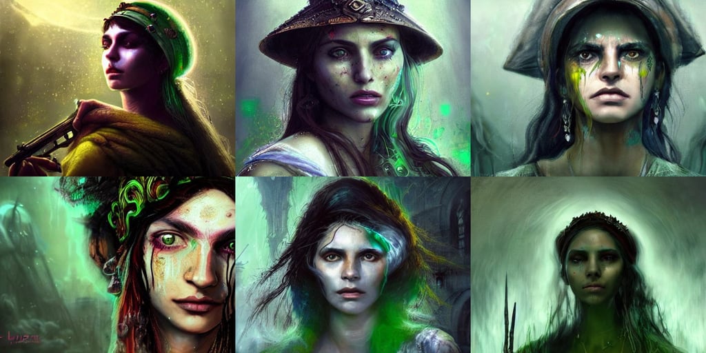 fullview portrait of an ethereal gypsy woman crying with detailed eyes, doing a vision quest, luis guzman as luigi wearing green, majestic light, bloodborne concept art, art by vofan, holding an assault rifle. cinematic dramatic atmosphere, closeup headshot, rooftop scene by Liam Wong, #vfxfriday, a woman with a kind of visor