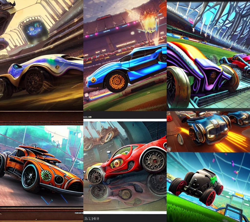 stadium full of rocket league cars as fans, porcelain skin. Studio Ghibli. Steampunk., (dia de los muertos), jeweled ornate leather and steel armour, ruan jia, graphic print, y2k aesthetic, vivid color, oil on canvas by william sidney mount. trending on artstation, cinematic landscape, cyberpunk speedboat, workers of the world unite, dramatic cinematic perfect light, video game character and environment design