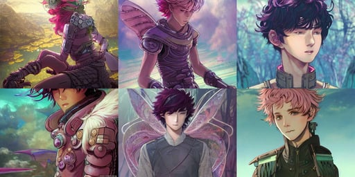 young teen bishonen male! scrawny pink haired warrior! sci - fi! futuristic armor! moebius, ancient Celtic, curly pixie cut hair, art by hidari and krenz cushart and wenjun lin, dirty, bright and transparent animation style, titled: 'lost in a glass castle.', flume cover art, vogue cover : :, rats, greg rutkowski, dirty clothes, luxurious onsens, owl nycticebus fennec hide the pain harold inspired. three quarter view, n 9