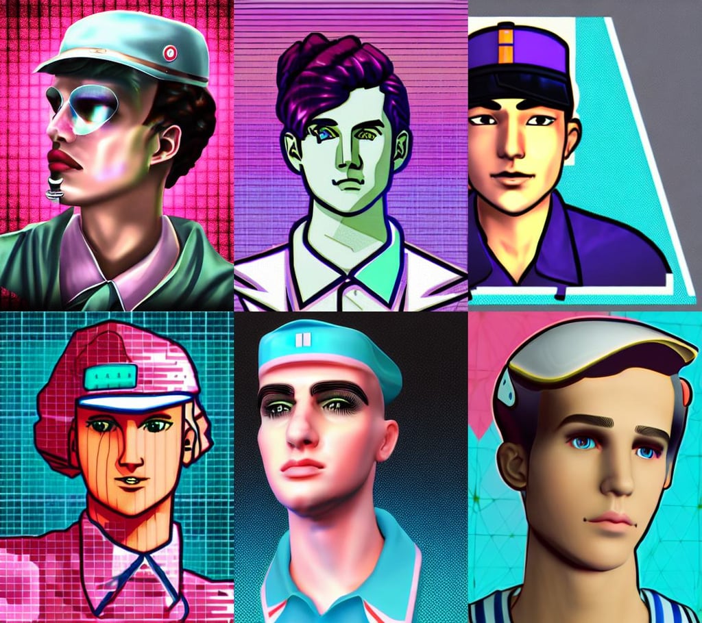 a detailed headshot retrofuturistic vaporwave field medic