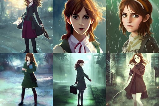 Prompts Library - Anime as Emma Watson playing Hermione Granger ||  cute-fine-face 