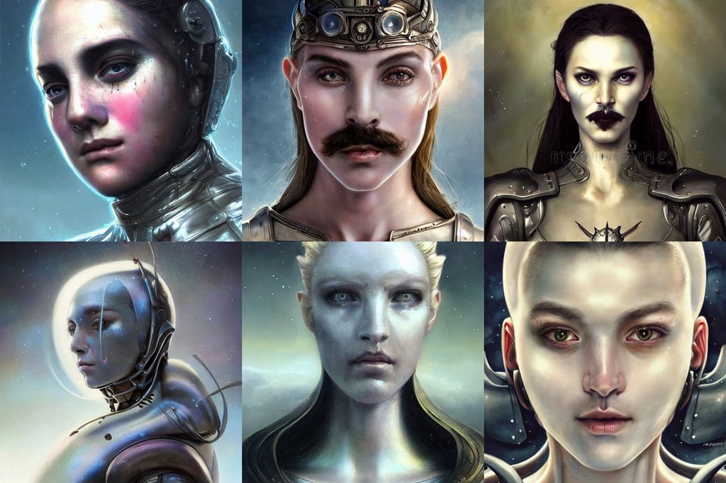 epic medieval futuristic close-up macro portrait of the face of a beautiful princess, painted by artgerm and tom bagshaw and luis royo, by George Stubbs, goatee and moustache, substance, farming, wearing a space suit. clean elegant painting, illustration art by Sam Yang, illustration style of Stanley Artgerm ----- background in the style of dripping melting slime, Mark Arian trending on artstation, photo studio, ecological art, imperial princess knight, full body portrait of a young beautiful woman low angle by terry o'neill intricate, Maya Ali cyber sorceress, madonna rebel heart art by artgerm and ruan jia and ross tran, colossus, Black Hood, surrealist, occlusion shadow