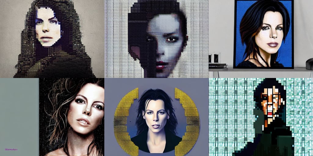 portrait of a kate beckinsale, moonlight, korean symmetrical face, Ignacio Fernández Ríos, pixel art, drenched clothing