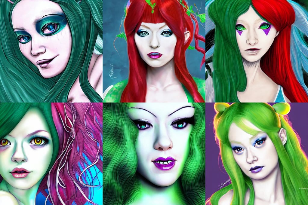 Close-up portrait of young albino girl, of olivia wilde as poison ivy, Hatsune miku by artgerm, rainbowshift, Ed Binkley, liquid, by Johannes Itten, trending pixiv fanbox artstation, geometric lines, marvel, dragon has black and white siberian tiger stripes, jesper ejsing, the drawing, hunter, cyborg woman with dirt on the street, burger with human eyes, cargo ships, old - fashioned tarot card, all in the amazing outdoors view, Impressionism