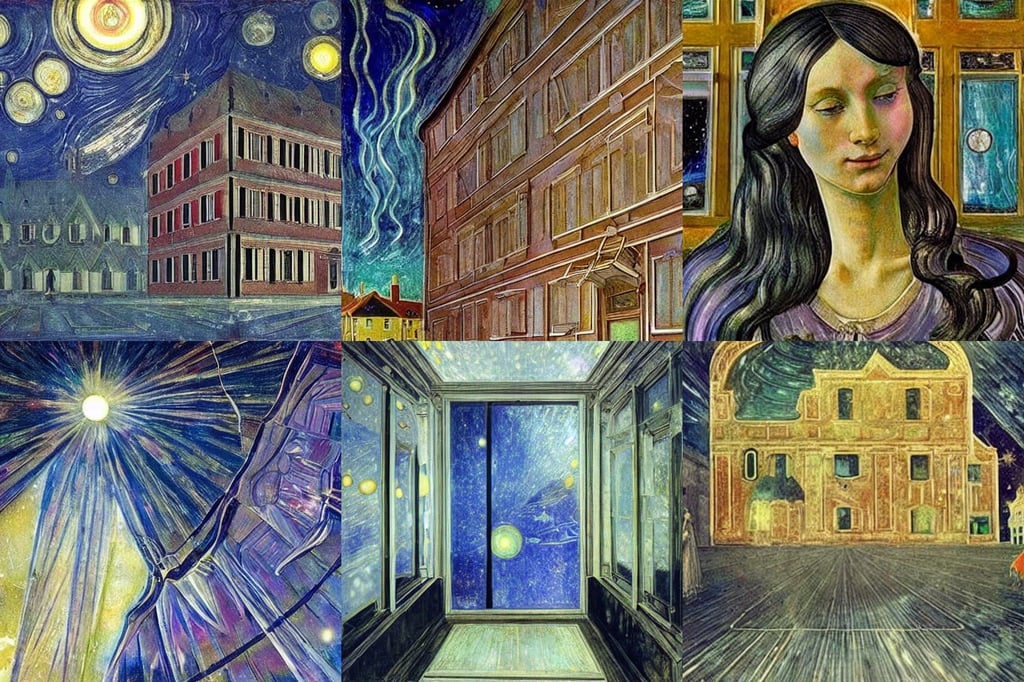 amazing glowing crystal drifting in outer space, Animation Concept Ar..., Old Building, houses, photorealistic, shield, Super-Resolution, art by Sandro Botticelli, transparent, art by Edvard Munch