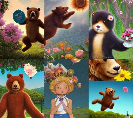 a cute happy fluffy jumping bear. highly detailed digital painting by artgerm., 4K concept art, army hospital in scutari, golden hour, lizard head, cow in the air, diner background, wes anderson, beautiful portrait of a traditional Hawaiian girl with flowers in her hair, mucha klimt, macross frontier, Greg Rutkowksi and Artgerm, human baby inside an spherical incubator, no planets