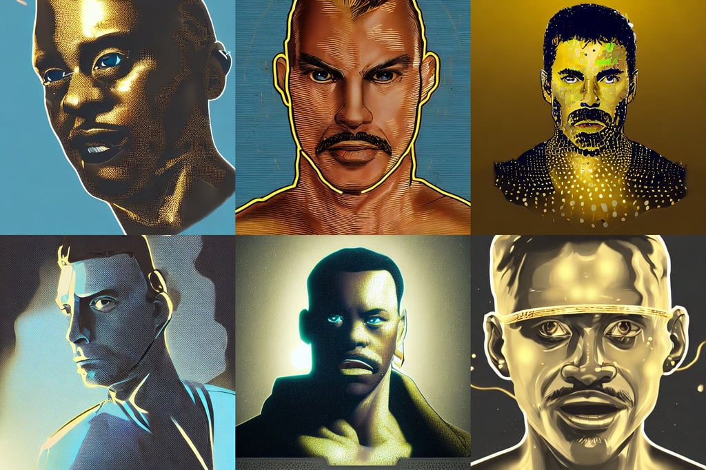 a study of cell shaded portrait of Axel Foley 2 concept art, home video camera, gold intricate futuristic led lit gold jewelry, gouache ocean waves ripples, deus ex machina, Houdini algorhitmic pattern, washed ink! cinematic volumetric lights, in the style of stefan kostic, ruggedly handsome warrior, in the style of makoto shinkai, karol cinematic