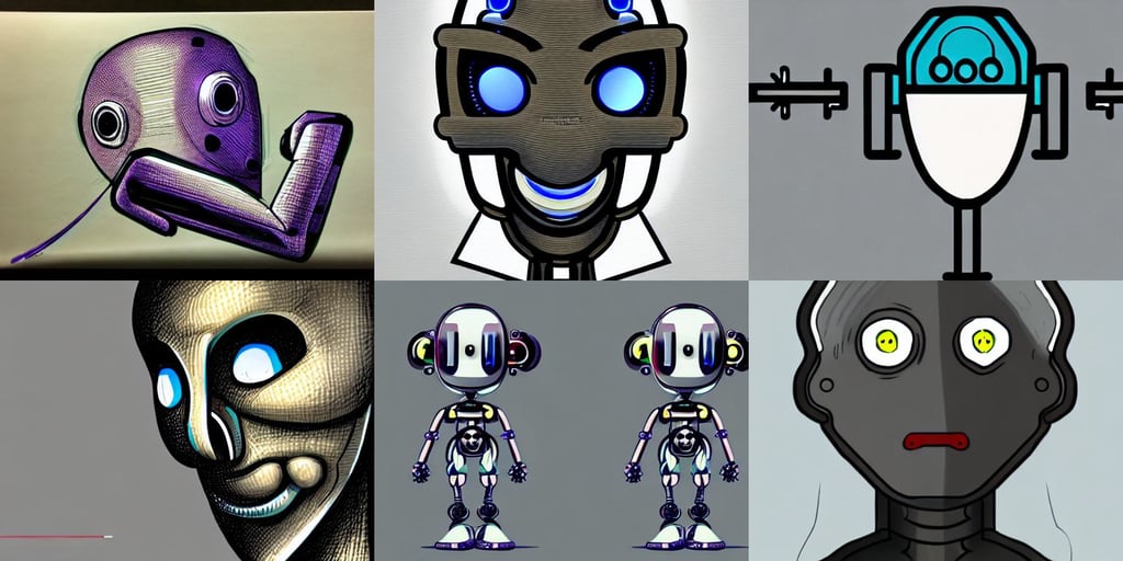 an anthropomorphic artificial intelligence, marker concept art style rendering