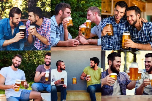 two beautiful chad men drinking beers