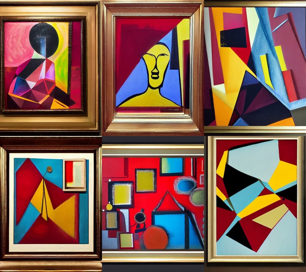 abstract painter with a polygonal museum, sensible framing, wlop style, ruby and gold jewelry, cloth and metal