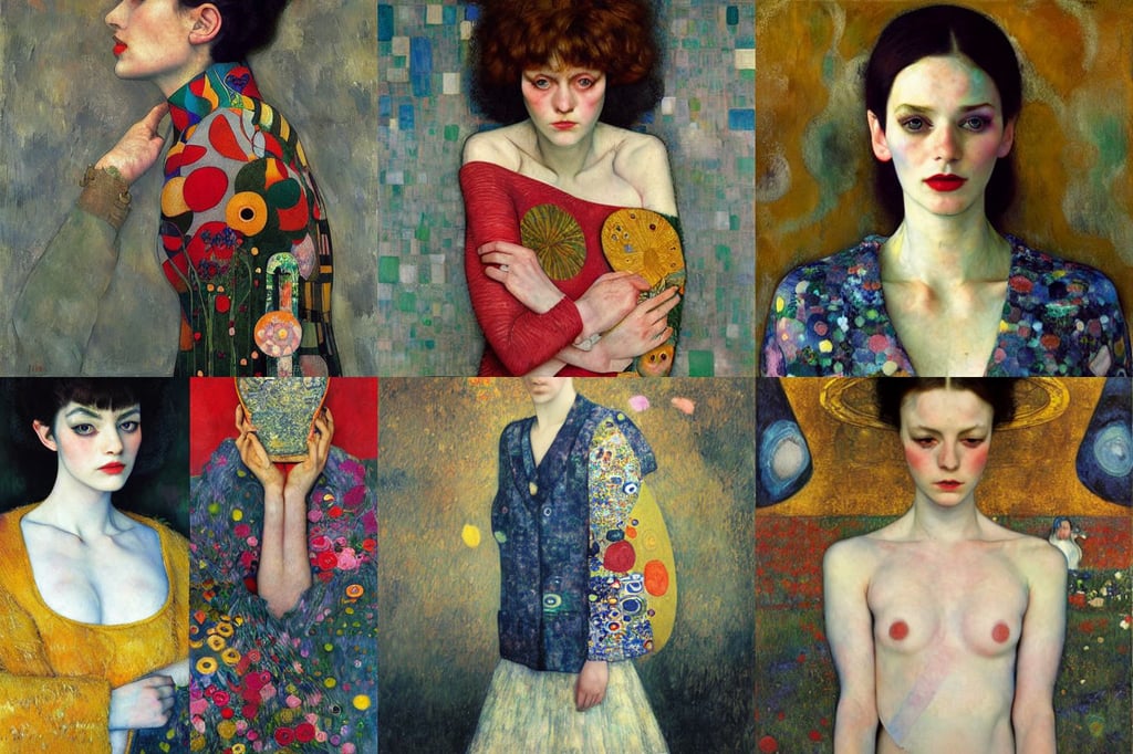 character : the powerful Cooler, art by Gustav Klimt, art by Gerhard Richter, cute, art by Hilma Af Klint, Tom Bagshaw, oil painting, art by Paul Cézanne