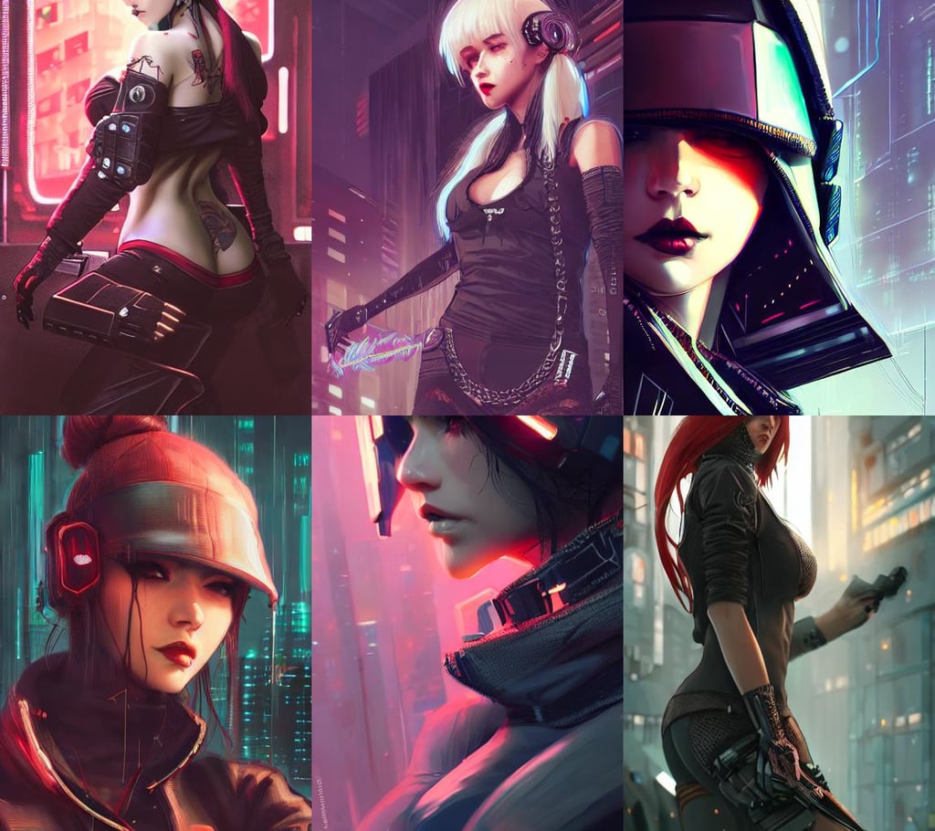 beautiful female rouge assassin, wearing cyberpunk intricate streetwear, beautiful, detailed portrait, cell shaded, 4 k, concept art, by wlop, ilya kuvshinov, artgerm, krenz cushart, greg rutkowski, pixiv. cinematic dramatic atmosphere, sharp focus, volumetric lighting, cinematic lighting, studio quality