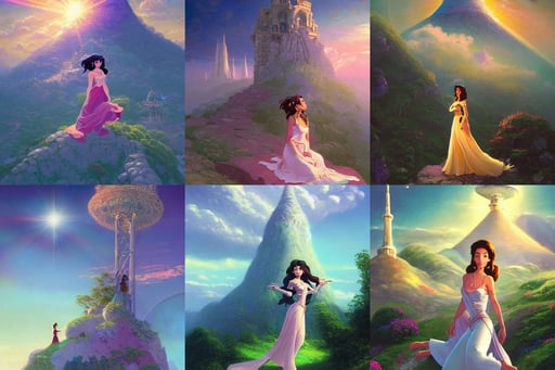 portrait of princess jasmine, divine realm of gods, natural soft light, leica, tiny space, wearing a camisole, by thomas kinkade and makoto shinkai, color spectrums refraction, ruins, the mountain is steep, charlie, cyber concept art, action, john collier, radio tower with black hole above it, by artgem, robotic cyborg