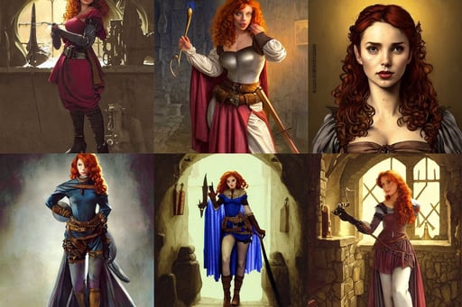 curly redhead ana de armas medieval bard in a dark medieval inn. dark shadows, artwork by chesley bonestell and artgerm, by artgerm and greg rutkowski, logo concept art, jessica alba : : as hero bumblebee woman by pixar : : by weta, art by artgerm and greg rutkowski and alphonse mucha and william - adolphe bouguereau, jorge jimenez, D&D Character Commission, latin american fashion, jessica alba : : woman : : as hero catgirl cyborg woman by pixar : : by greg rutkowski, art by artgerm and ilya kushvikov and alphonse mucha, iconic character design, wearing a silly hat, beautiful gold eyes, rolling hillocks of lush green grass