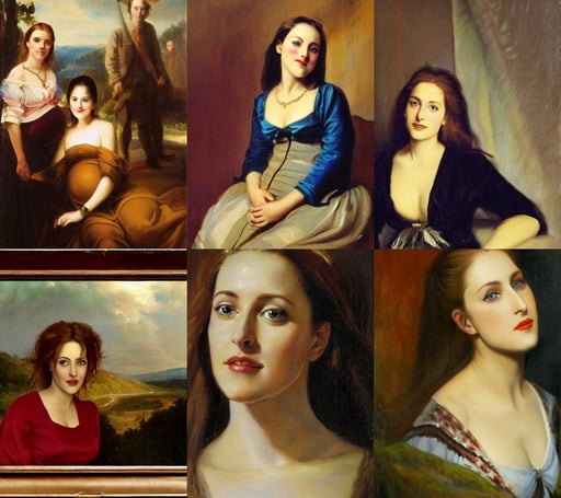 a beautiful painting of young gillian anderson by felix resurreccion hidalgo, a smiling face in the bark, proud people gather around the pregnant woman