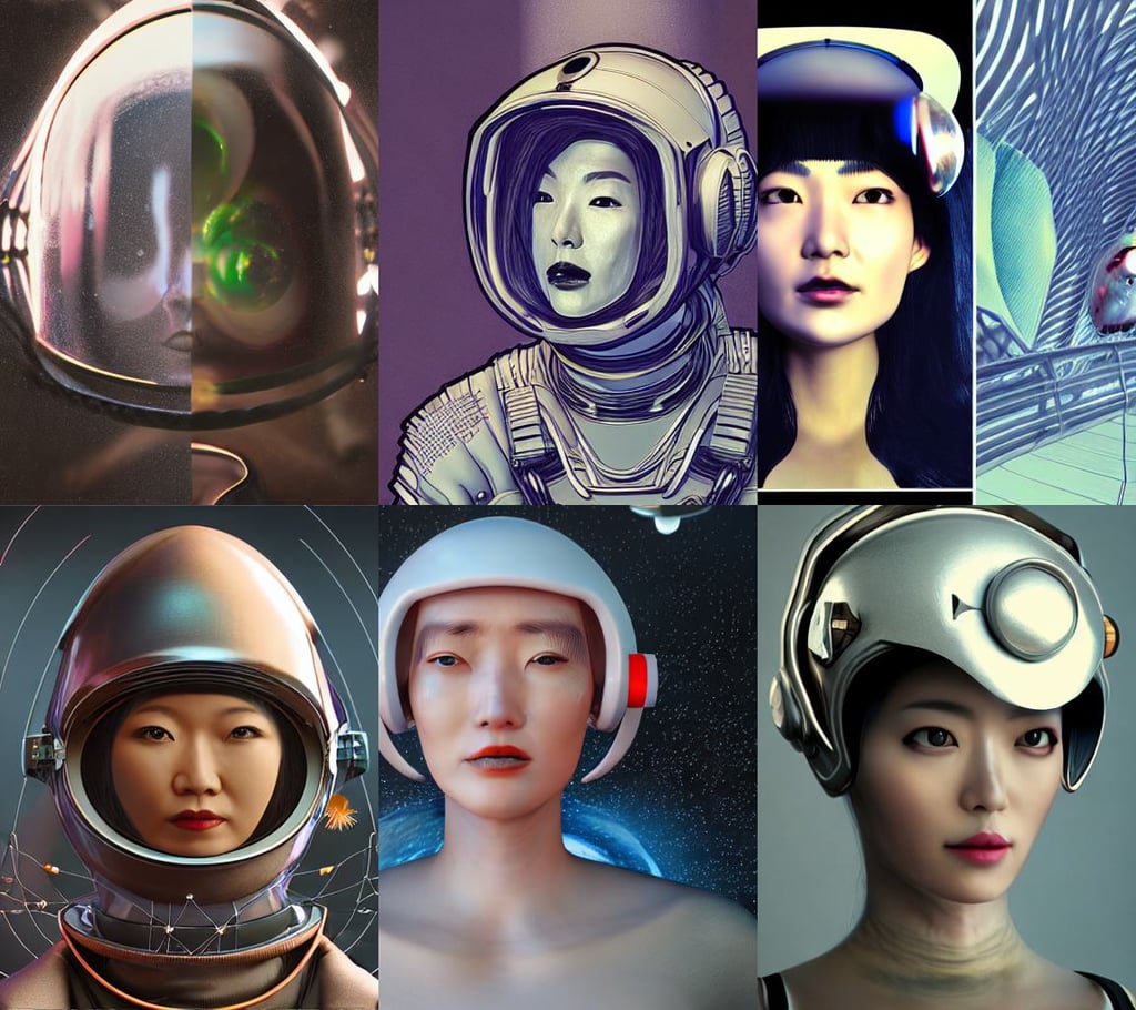 portrait art of 8k ultra realistic retro futuristic witch queen astronaut helmet, and yoshitaka amano., lots of buildings connected by hanging bridges, and Edvard Munch., intricate abstract. intricate artwork. by tooth wu, unreal engine 5