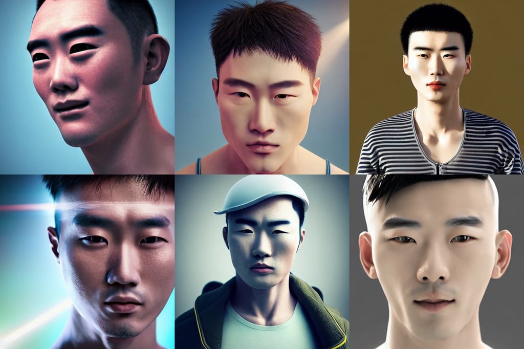 clear portrait of a chinese attractive men, in the style of Akihikio Yoshida. 3d with depth of field, in a spaceship, summer season, angular, light beam on dust, full body painting, 3 d 8 k