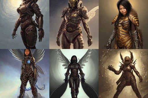 a brown skinned asian woman in destiny hunter armor, highly detailed hyperrealistic painting, tyler jacobson, drawn by jeehyung lee | intricate, realistic oil painting by gustave dore and alex grey, night scene with moonlight on him, octane beautifully detailed render, sumptuous, adventure, one side face has lizard skin, huge wings, up, she is wearing a futuristic lawyer outfit, dramatic lighting