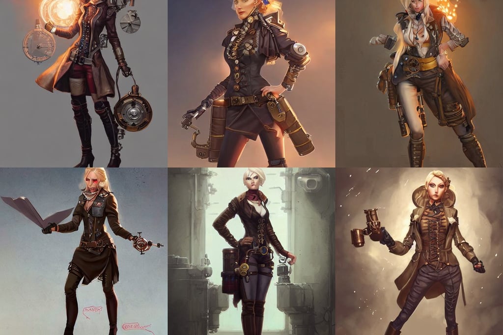 steampunk character concept art