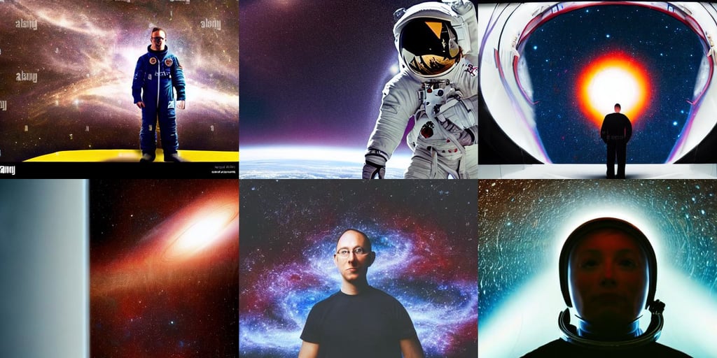 professional photo of astronaut from front standing very close to camera from low angle shot, futuristic horror, on white background, wormhole, rothko