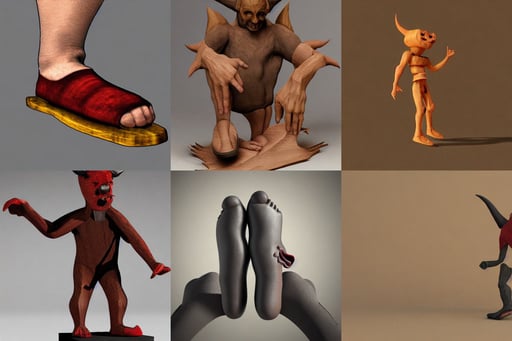 portrait of an infernal devil wearing toe shoes ( vibram five fi ...