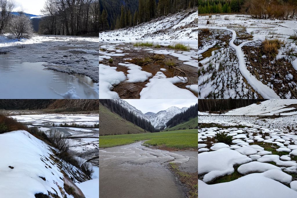 The snow tip cap melted every spring, the water floods the valley