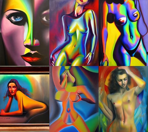 Prismatic delusion, sexy, by Wojciech Siudmak, oil on canvas