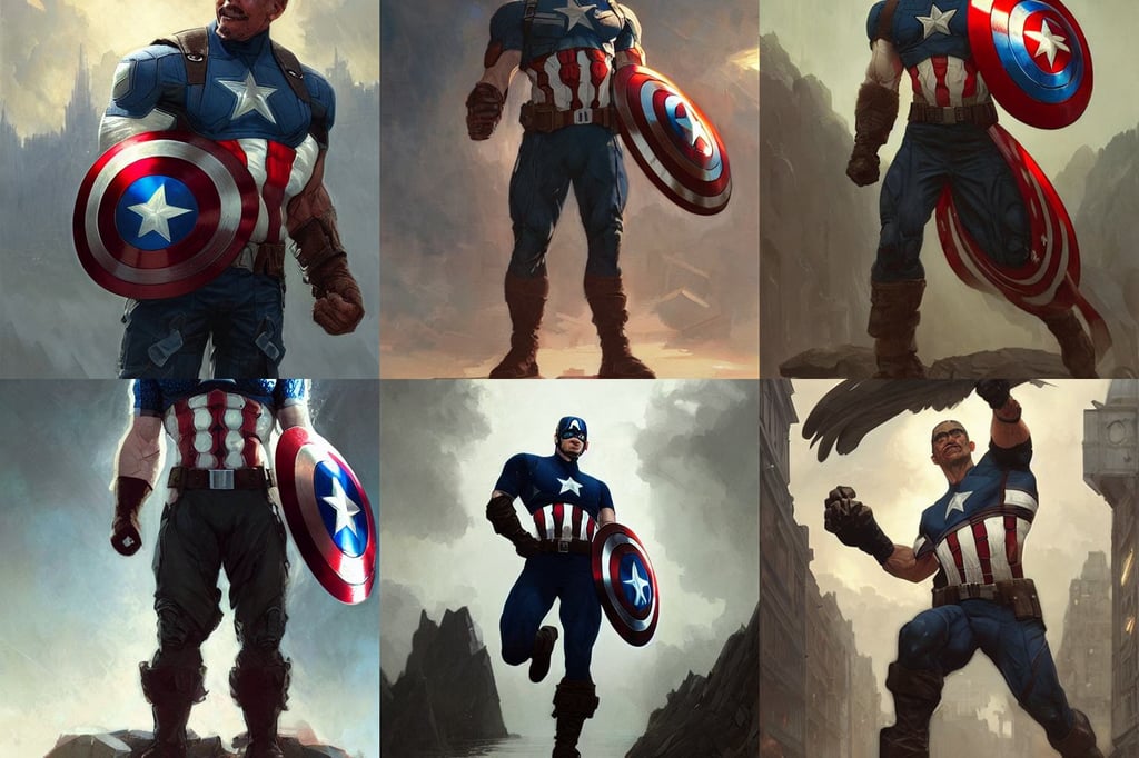 abraham lincold as captain america, epic fantasy art by Greg Rutkowski, art by wlop and greg rutkowski and alphonse mucha and artgerm, full view. a gray - skinned muscular male with black shorn hair, winner of behance